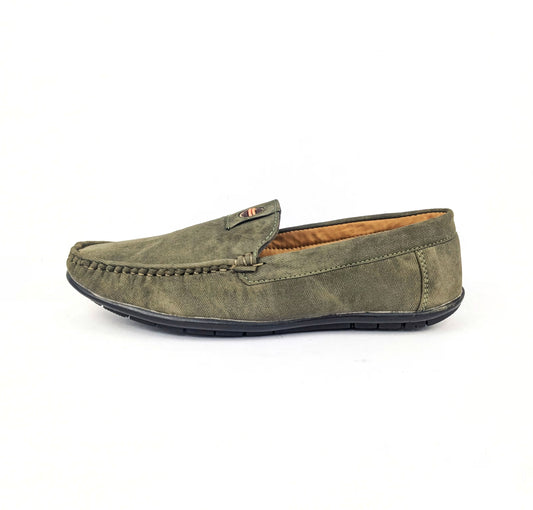Leather Kraft Men Round Toe Slip-on Loafers