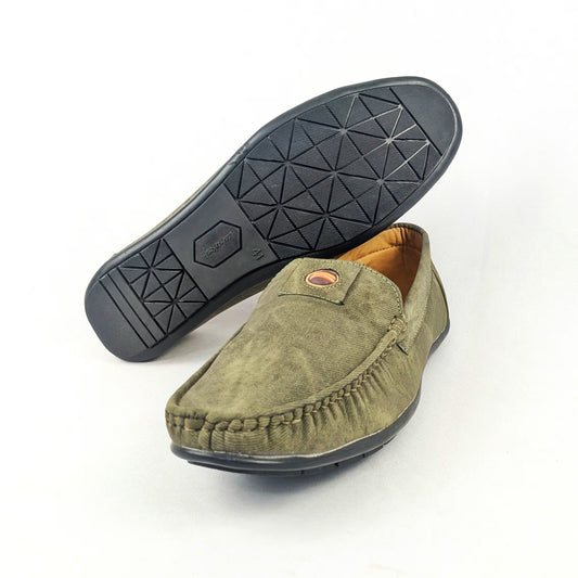 Leather Kraft Men Round Toe Slip-on Loafers