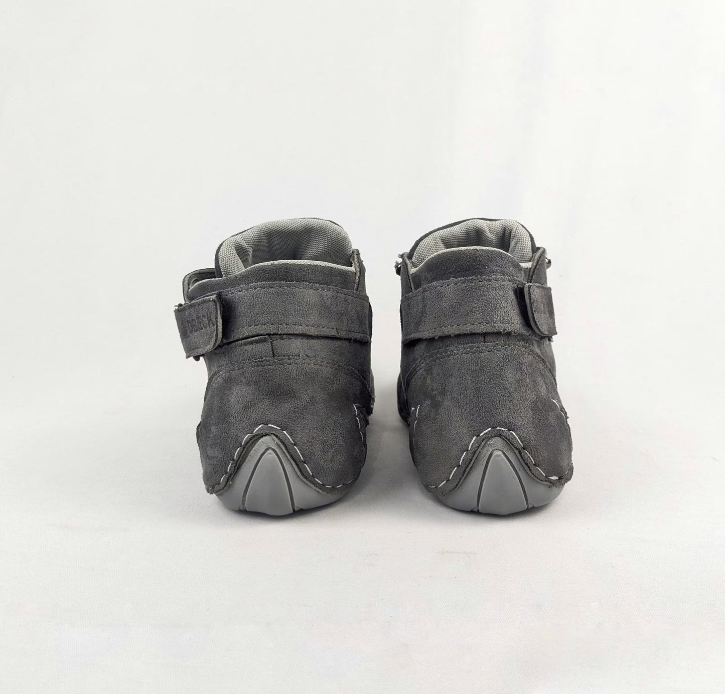 Zixer Premium Italian Heritage Suede Velcro Leather Casual Sneakers for Men in grey