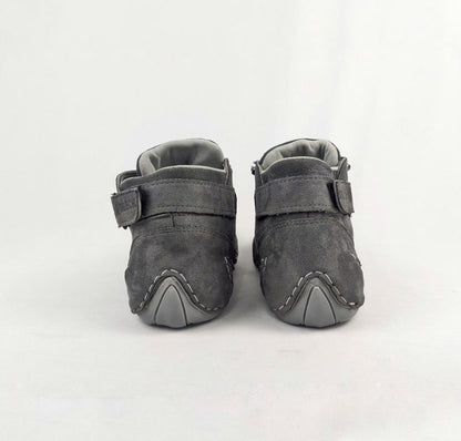 Zixer Premium Italian Heritage Suede Velcro Leather Casual Sneakers for Men in grey